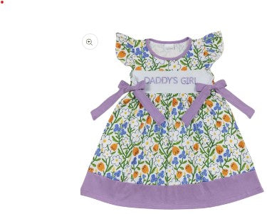 LL Summer Floral Dress Daddy's Girl Sweet Flutter Sleeve - Kids Clothes