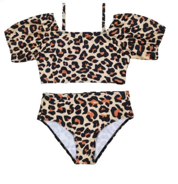 Girls 2Pc Leopard Western Bathing Suit - Kids Clothes