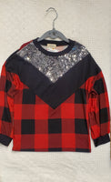 AC Red Plaid Sparkle Sweater