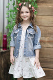 Floral Printed Ruffle Dress w/ Angel Sleeve