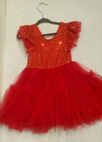 AC Sparkly Red Chiffon Dress