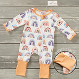 Pre-Order AC Watercolor Rainbows Unisex Zip-Up Infant Romper