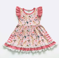 Coral Rabbit Easter Dress