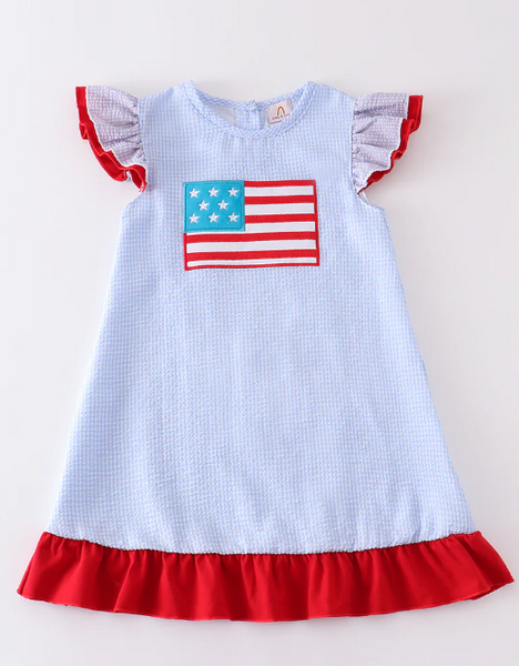 LL PATRIOTIC FLAG APPLIQUE DRESS