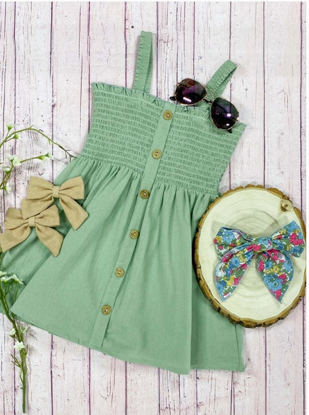 Sage Green Sundress - The Hair Bow company