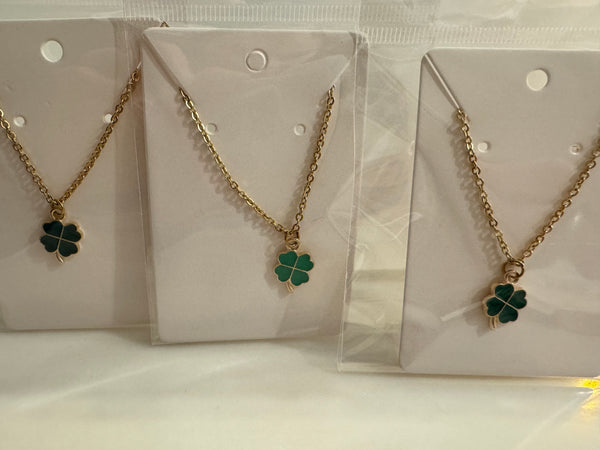J&G 4 Leaf Clover Necklaces on stainless steel chain