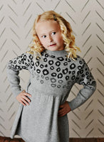 AC Gray & Black Leopard Print Long Sleeve Sweater