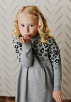 AC Gray & Black Leopard Print Long Sleeve Sweater