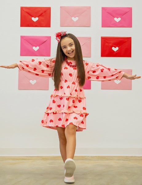 AC Ruffles & Hearts Pink Dress
