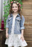 LL White Dress With Pink Rose