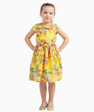 Vintage Style Peter Pan Collar Dresses Bird Yellow