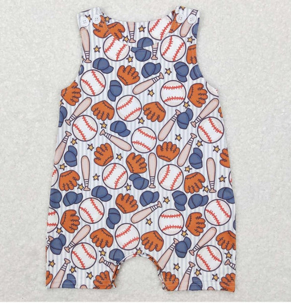 Baby Boys Baseball Sleeveless Rompers