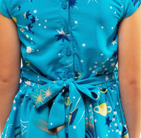 LL Turquoise Vintage Style Peter Pan Collar Dresses Galaxy