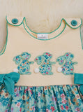 LL Easter Teal Floral Dress