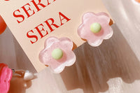 Sun clip flower earrings