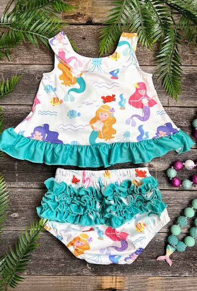 AC Mermaid Printed Baby Set.