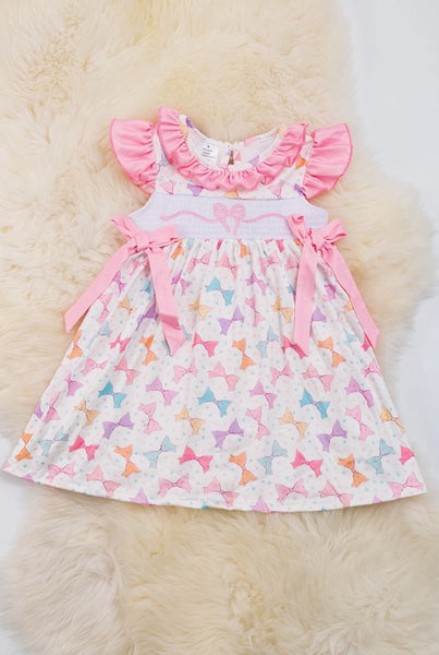 AC  Multi-Printed Bow Smocked Dress.