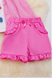 Hot Summer Gingham Tunic with Ruffle Shorts.
