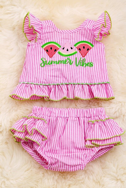 Watermelon Applique Baby Set