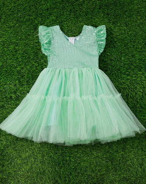 Mint Tulle Dress with Sequins AnnaCalisa.com Mint Tulle Dress with Sequins AnnaCalisa.com