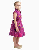 LL Purple Vintage Style Collared Button Down Dresses Galaxy