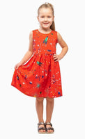 Girls Kids Vintage Audrey Hepburn Style Sizes Galaxy Red