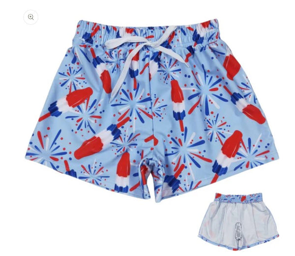 Summer Patriotic Popsicles Outfit Whimsical Bathing Suit - Kids Clothes