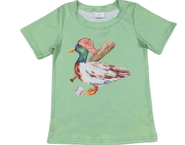 Summer Boys Duck Baseball Outfit Western Shirt - Kids Clothes