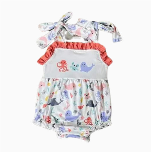 Whimsical Baby Romper Sea Life Friends Bubble - Kids Clothing