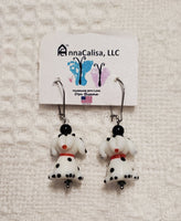 AC stone puppy earrings