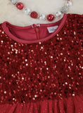 AC Red Sequins Tulle Dress