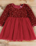 AC Red Sequins Tulle Dress