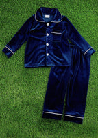 AC Navy Blue Velvety Pajama Set