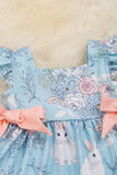 AC White Easter Bunny Printed On Baby Set