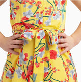 LL Girls Kids Vintage Style Collared Button Down Dresses Bird Yellow