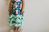 AC Navy Floral 3 Ruffle Spring Dress