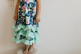 AC Navy Floral 3 Ruffle Spring Dress