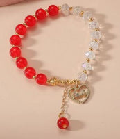 BTL -  Heart Charm Beaded Bracelet