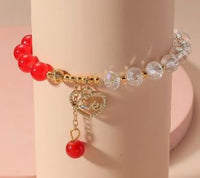 BTL -  Heart Charm Beaded Bracelet