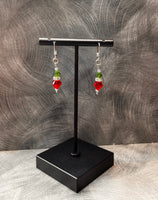 AC Green and red Jeweled Hanging Earrings