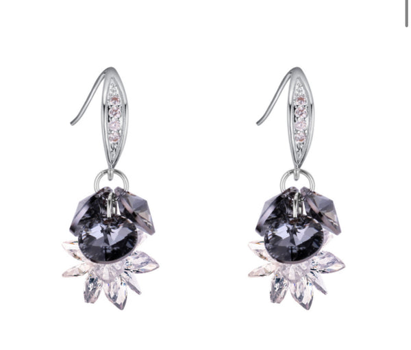 SUN White Gold Plated Earings