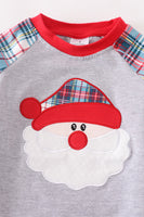 AC Boys Plaid Sleeve Santa Shirt