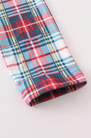 AC Boys Plaid Sleeve Santa Shirt