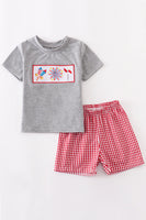 AC Rocket & Fireworks Plaid Shorts Set