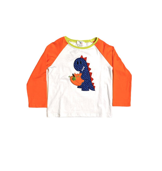 AC Bright Orange Dinosaur Long Sleeve Shirt
