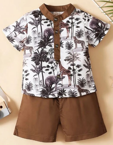 BTL - Boys Casual Brown Jungle Summer Set