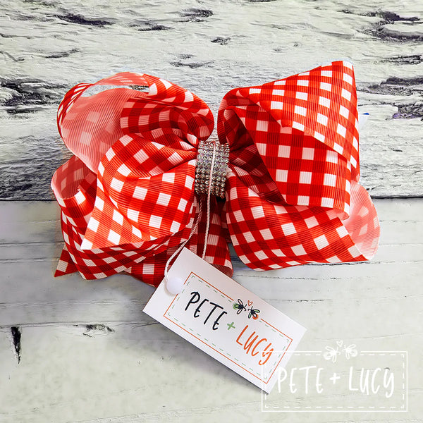 AC Christmas Mistletoe Deluxe Bow Hair Clip