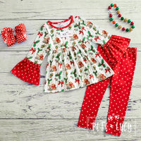 AC Christmas Mistletoe Girl 2-Piece Pants Set -Long Sleeve