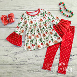 AC Christmas Mistletoe Girl 2-Piece Pants Set -Long Sleeve