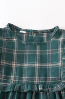 AC Girls Green Plaid Ruffle Dress